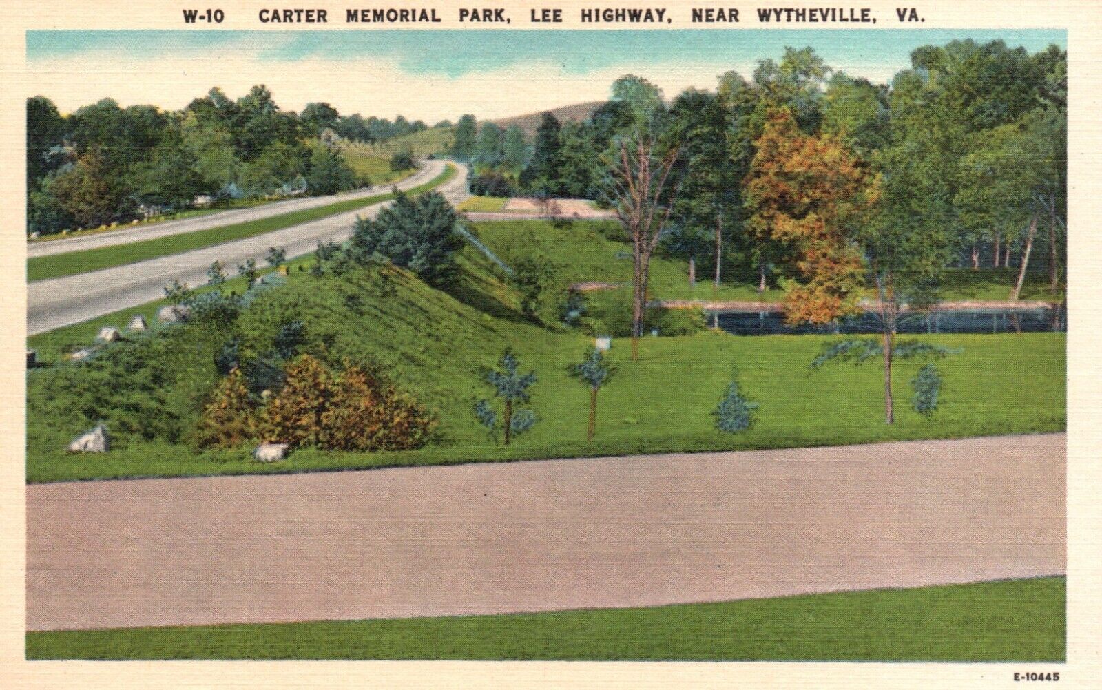 near Wytheville, VA, Carter Memorial Park, Lee Highway, Vintage Postcard e546
