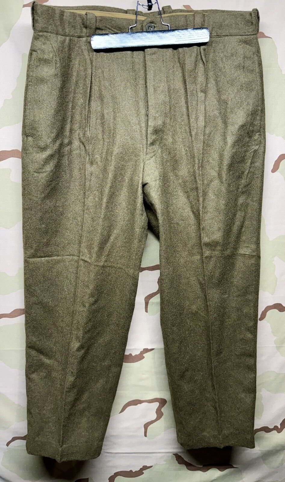 1950’s Belgian Army Brown Wool Military Pants - Size 38 X 30