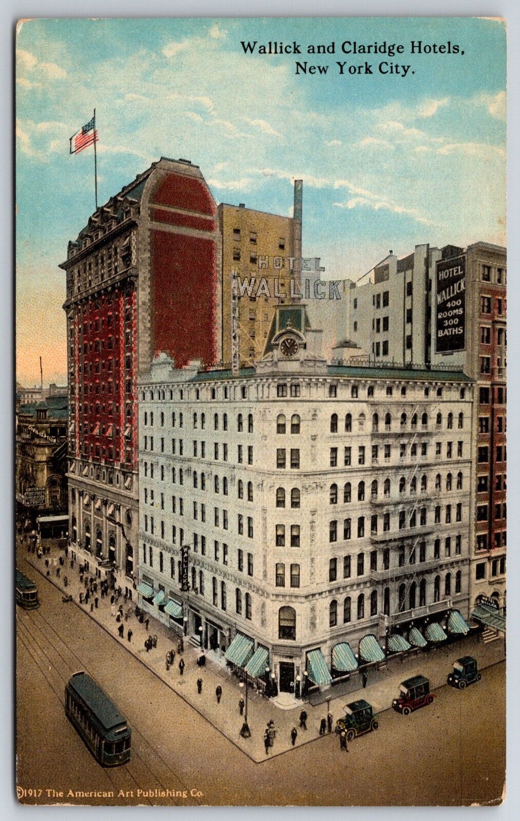 Wallick and Claridge Hotels, New York City, NY - Postcard