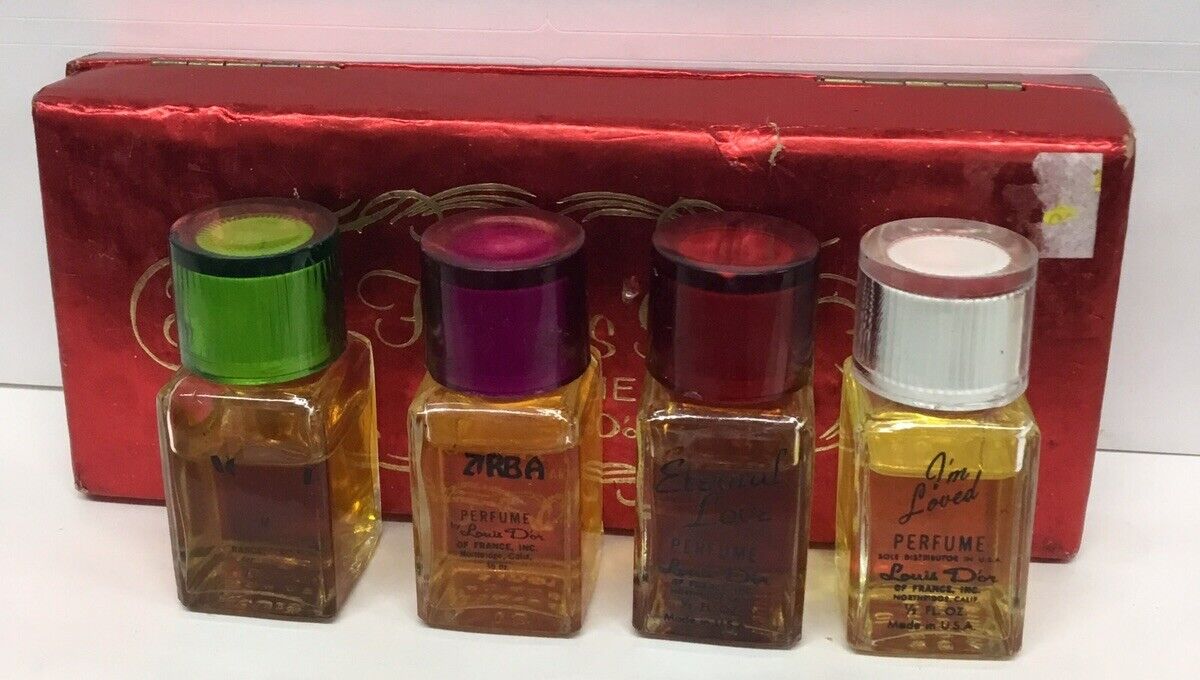 Vintage 1955 The Famous Six Perfumes By Louis D’or Of France Gift Boxed Preowned