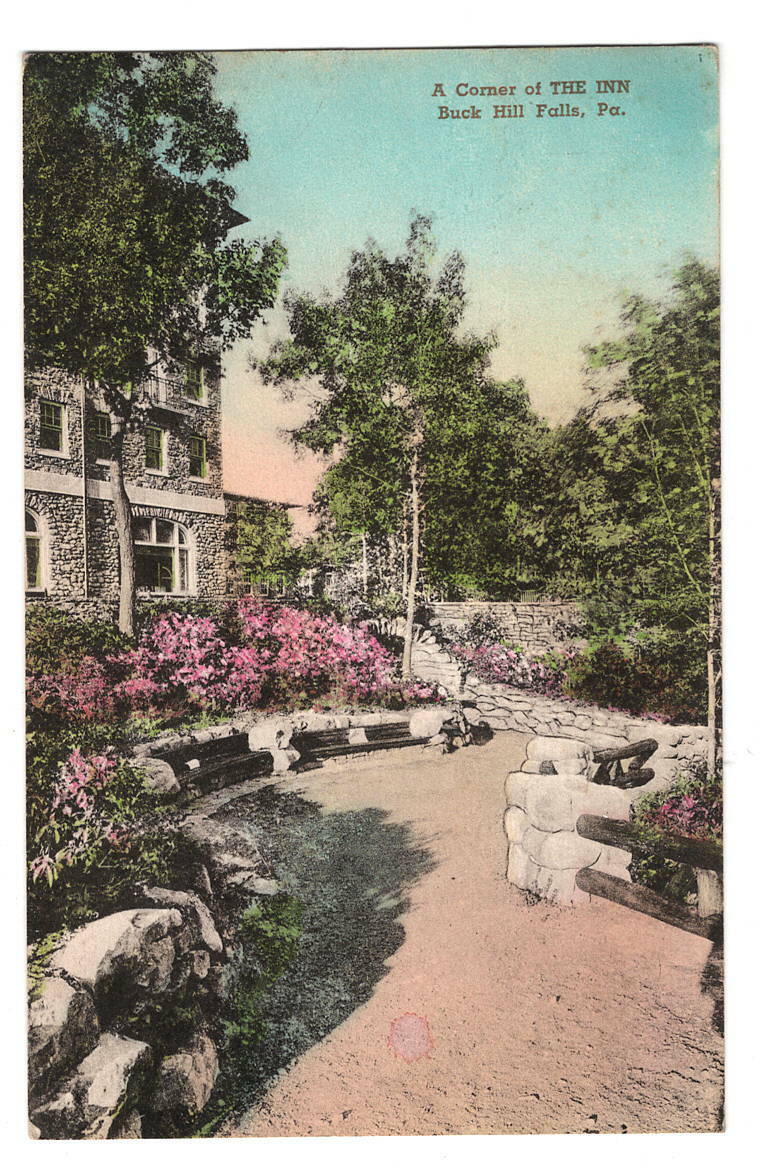Postcard PA  Buck Hill Falls The Inn Hotel Albertype Hand Colored Antique
