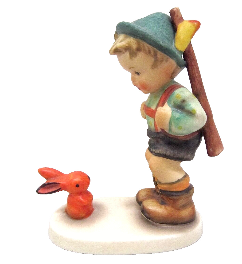 Goebel HUMMEL Figurine #6/0 “SENSITIVE HUNTER”Boy with Rabbit 5\