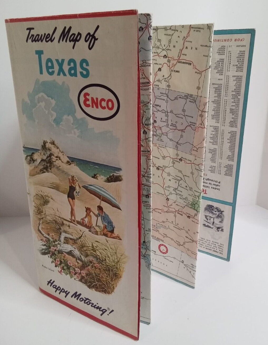 VTG 1963 Enco Travel Map of Texas - Great Condition