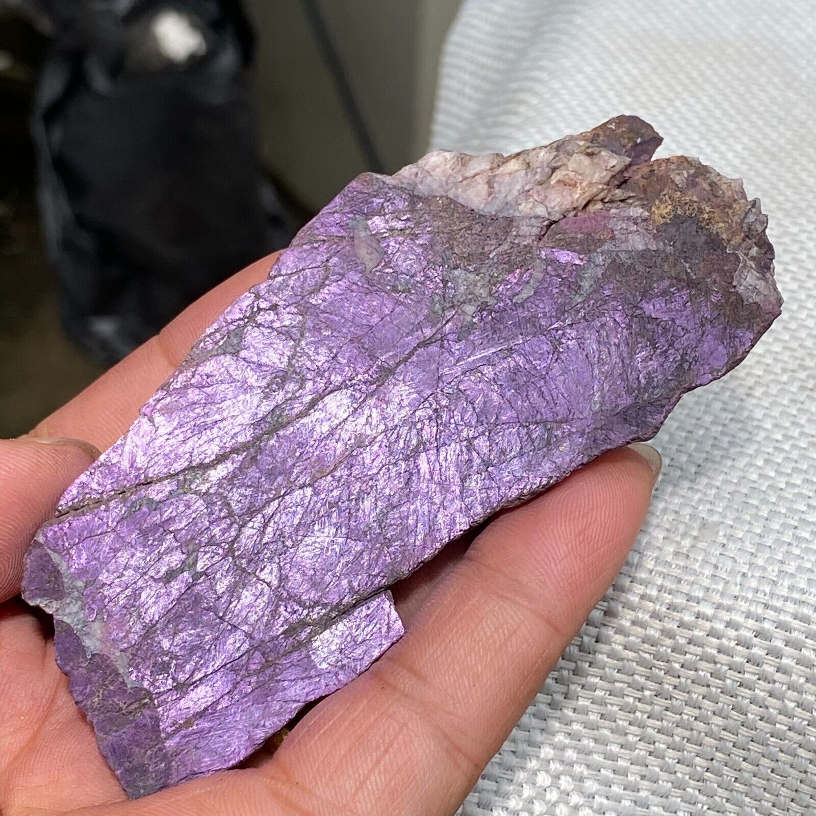 70g Metallic Dark Purple Purpurite Piece Flash Rough Rare Specimen Namibia
