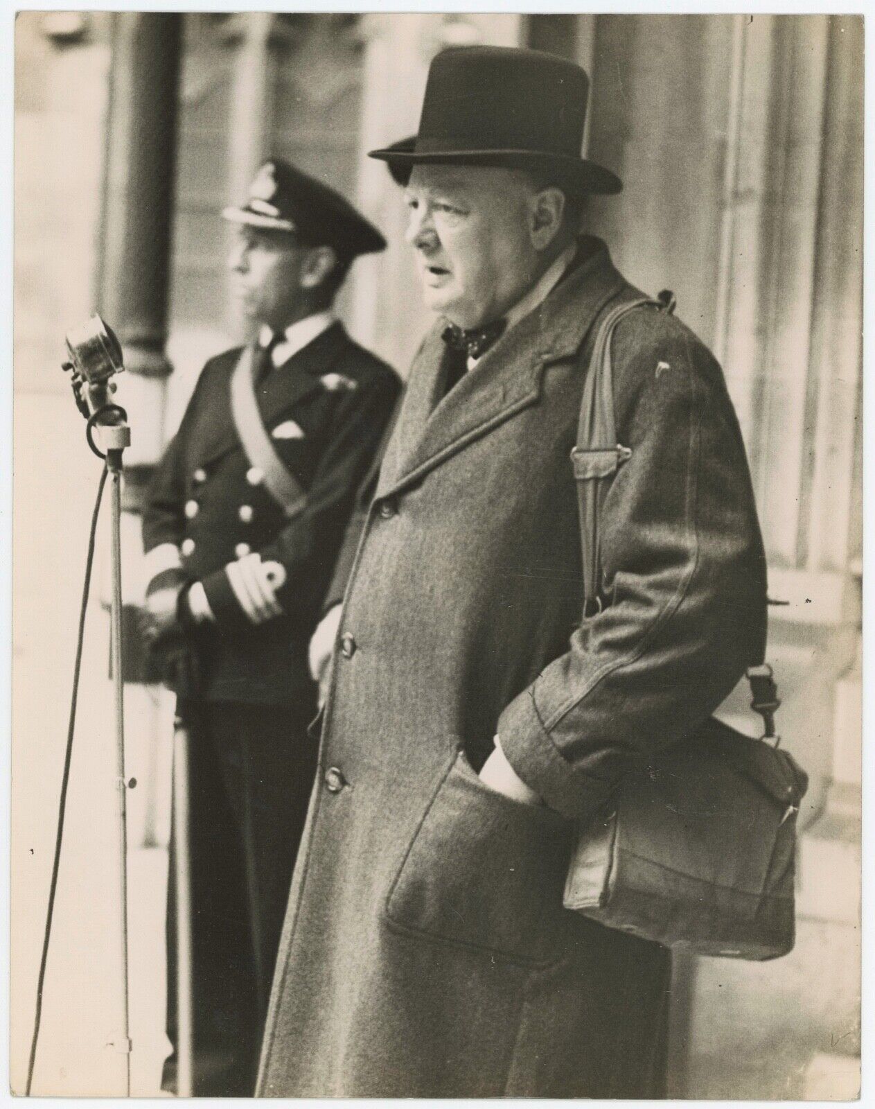 12 May 1942 press photo of Churchill addressing the Parliamentary Home Guard