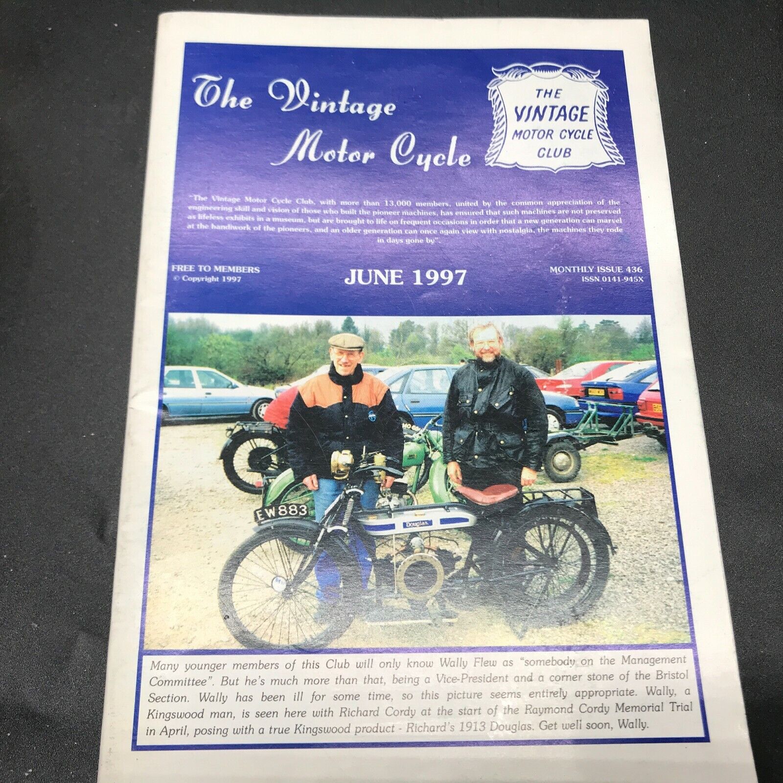 OFFICIAL JOURNAL THE VINTAGE MOTORCYCLE CLUB MAGAZINE JUNE 1997 WINDMILL RALLY