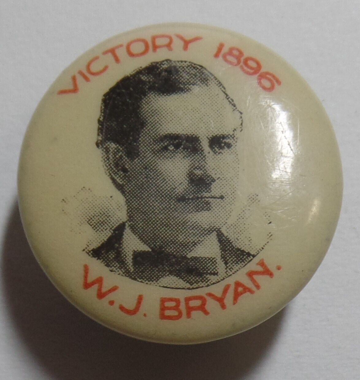 1896 William McKinley Presidential Campaign Button Gold BG for Currency Issue