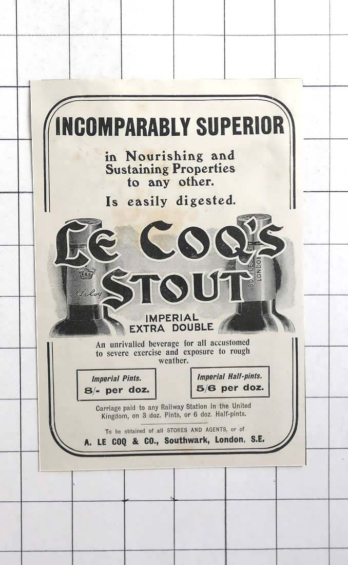 1903 A Le Coq & Co , Nourishing Stout, Southwark