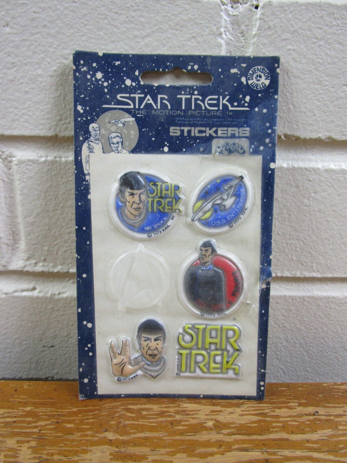 Vintage Star Trek 1970\'s 3D Stickers Lot (5) Dimension Weld TV Movie Show Space