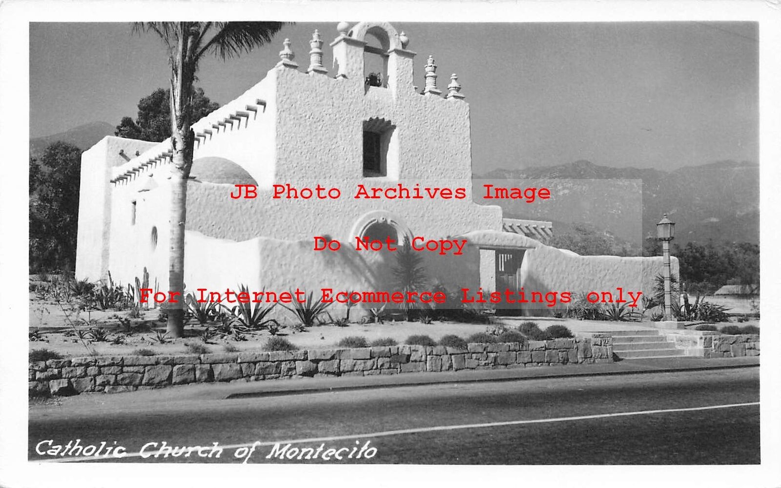 CA, Montecito, California, RPPC, Catholic Church, Exterior View, Photo