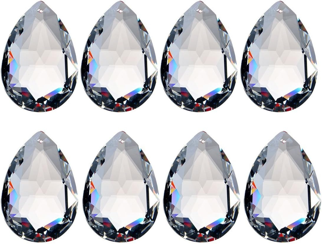 10Pcs 50Mm Chandelier Crystal Prisms Pendants - Clear Crystal Teardrops Parts