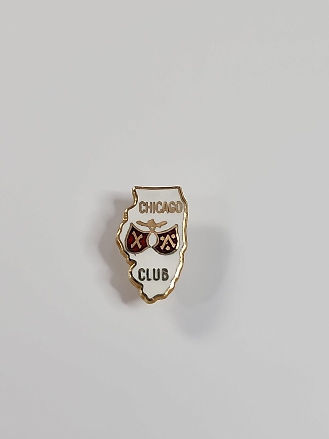 Chicago Club Tie Tack w/ Chain & Bar Members Only Private Club RARE 1/10 10K