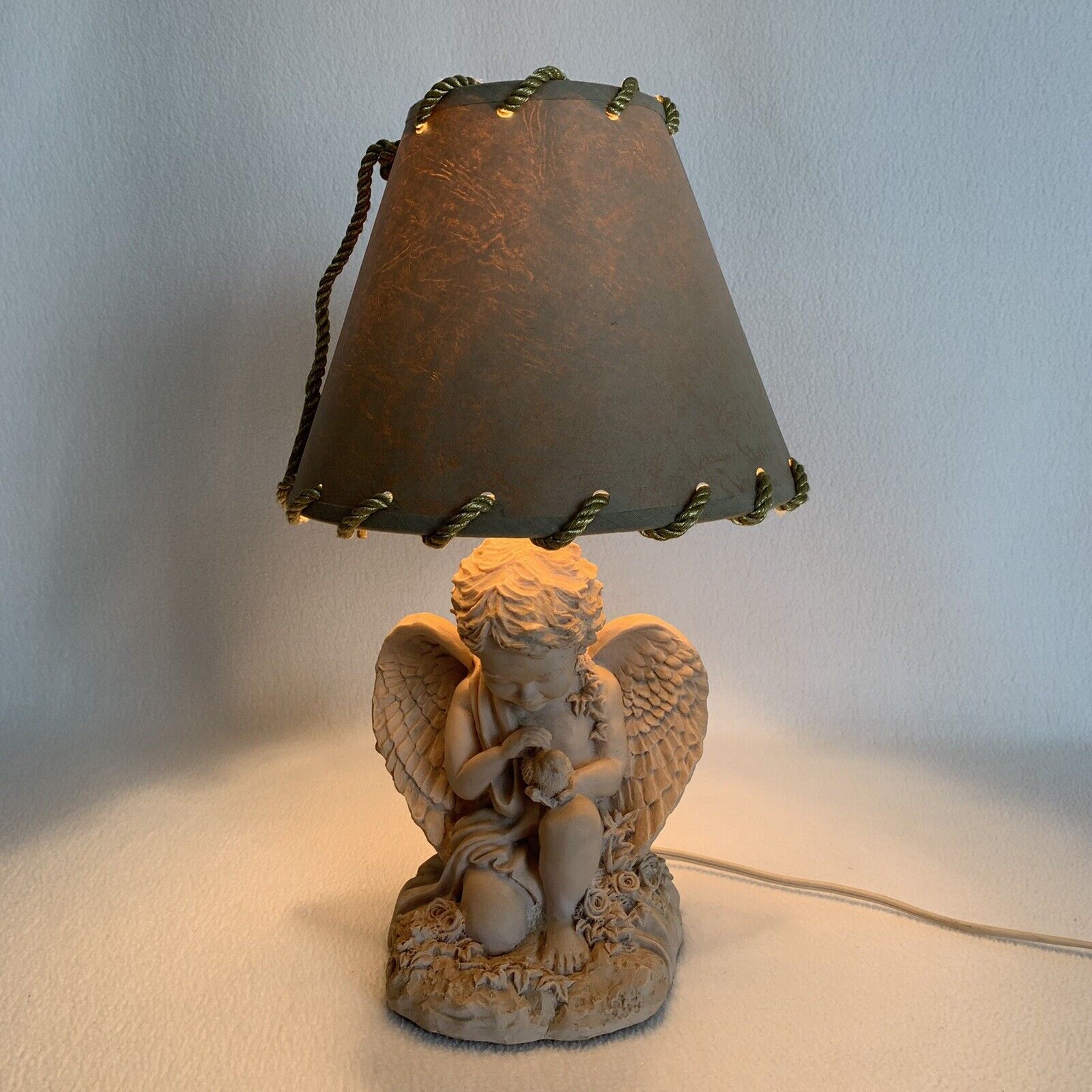 Figi Graphics Cherub Neo-Classical Carrara Theme Lamp Angel Dove Vintage 1994