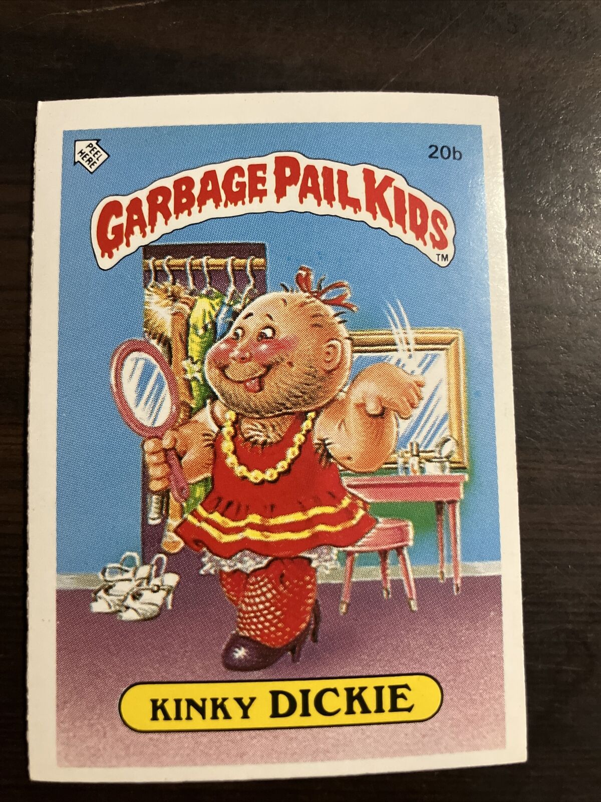 Garbage Pail Kids GPK UK mini Kinky Dickie vintage 1985 British Series 1