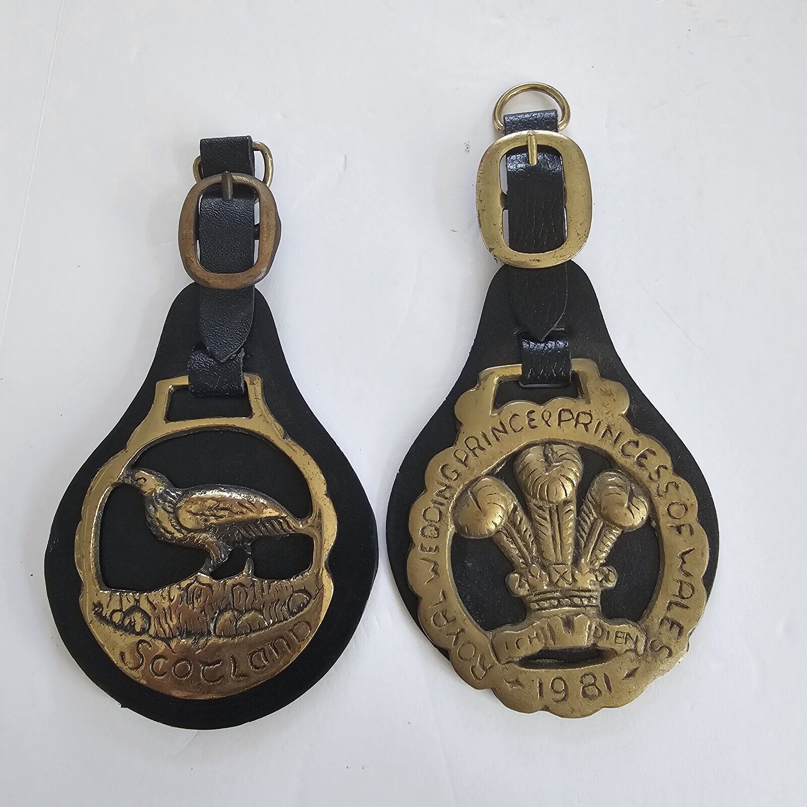 Vintage Brittish Brass Horse Medallions