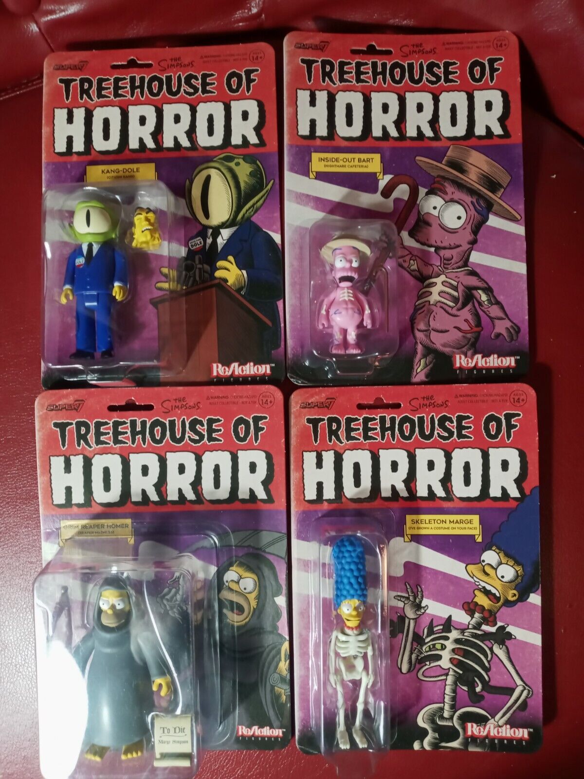 Super 7 Simpsons Treehouse Of Horror Reaction Figure Set Series 1 All 4