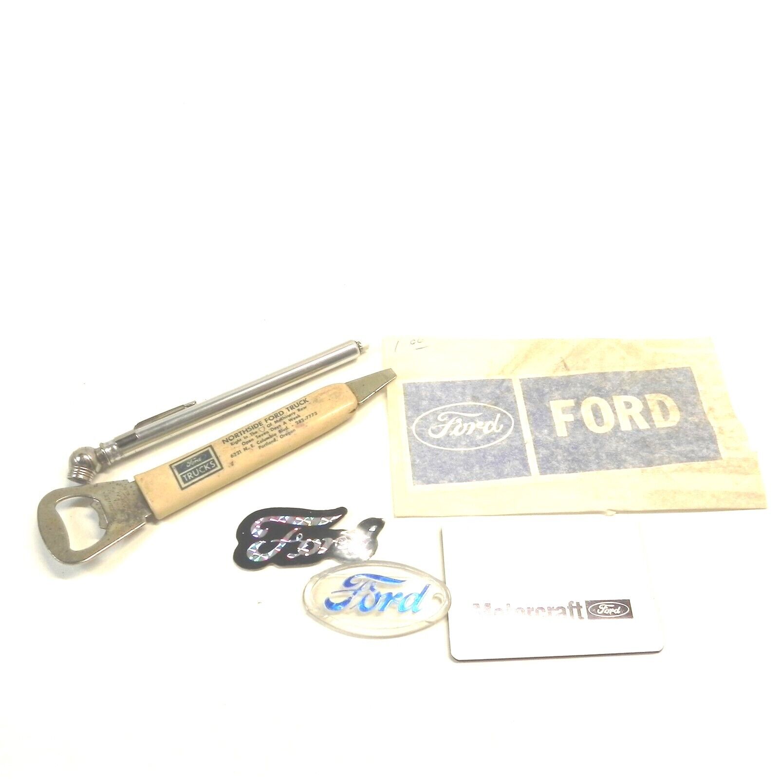 VINTAGE LOT OF 6 FORD PROMO AD GIVE AWAY MIXED TOOLS PROMO ITEMS PRE OWNED VTG