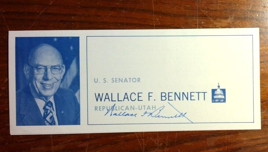 Utah Senator Wallace F. Bennett (1898-1993) Signed Biographical Handbill