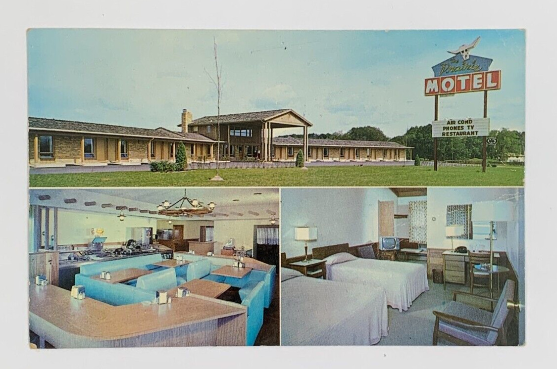 The Prairie Motel and Restaurant Minneapolis Minnesota Postcard Posted 1963
