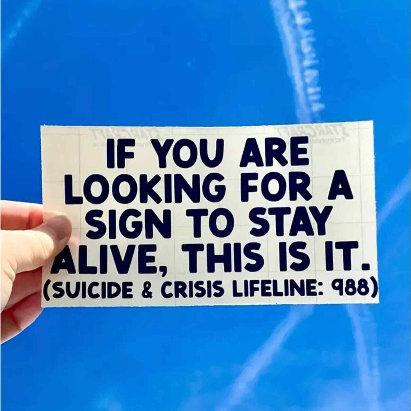 Suicide awareness bumper sticker
