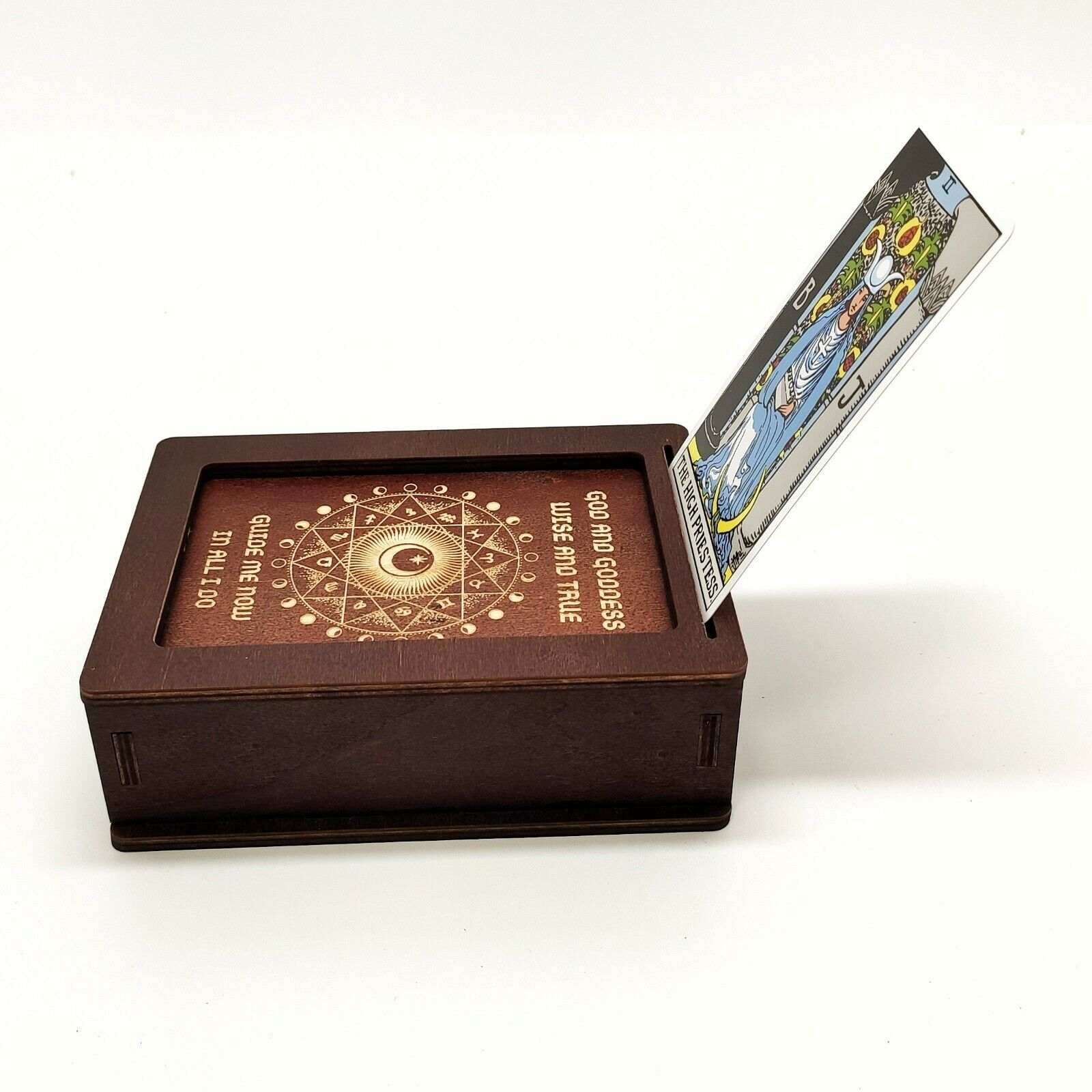 Tarot Deck Box Card Holder Wood Stand Wooden wiccan witch Cards Wooden Astrology