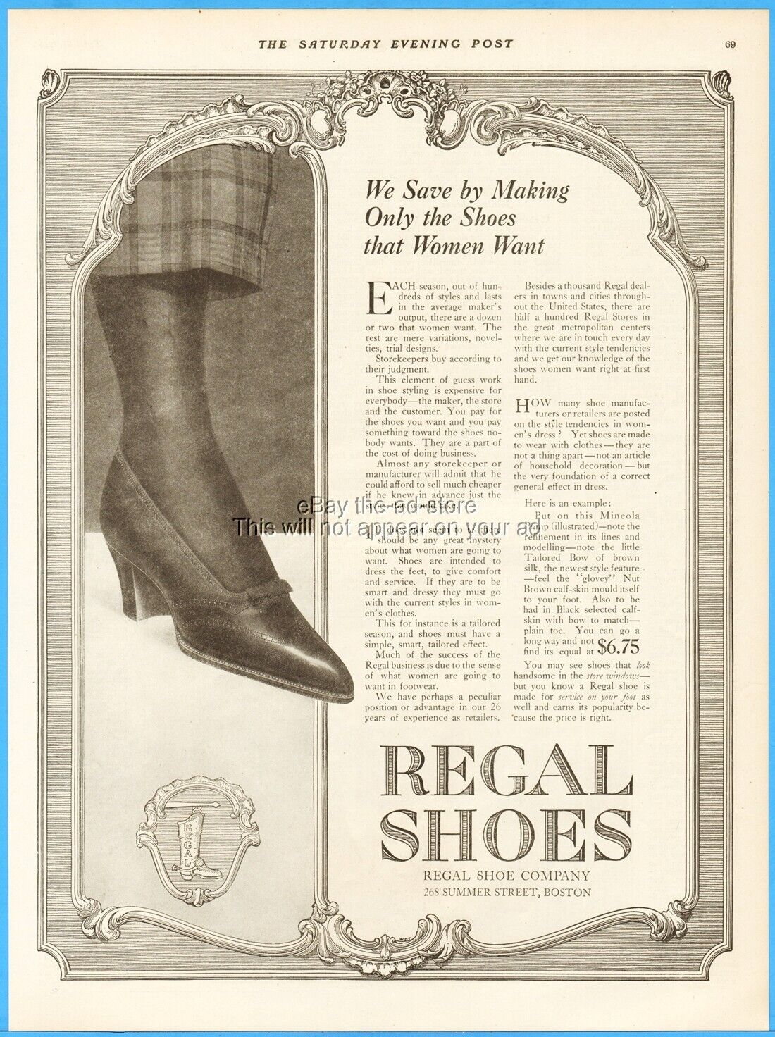 1918 Regal Shoe Co Boston MA Vintage Ad Shoes that Women Want Fashion Style