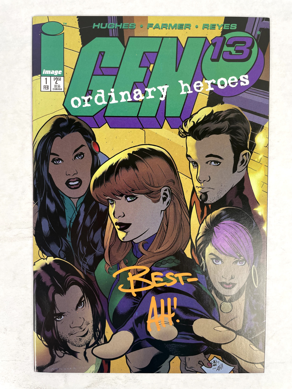 Gen 13: Ordinary Heroes #1 SIGNED BY ADAM HUGHES (1996, Image Comics) NM