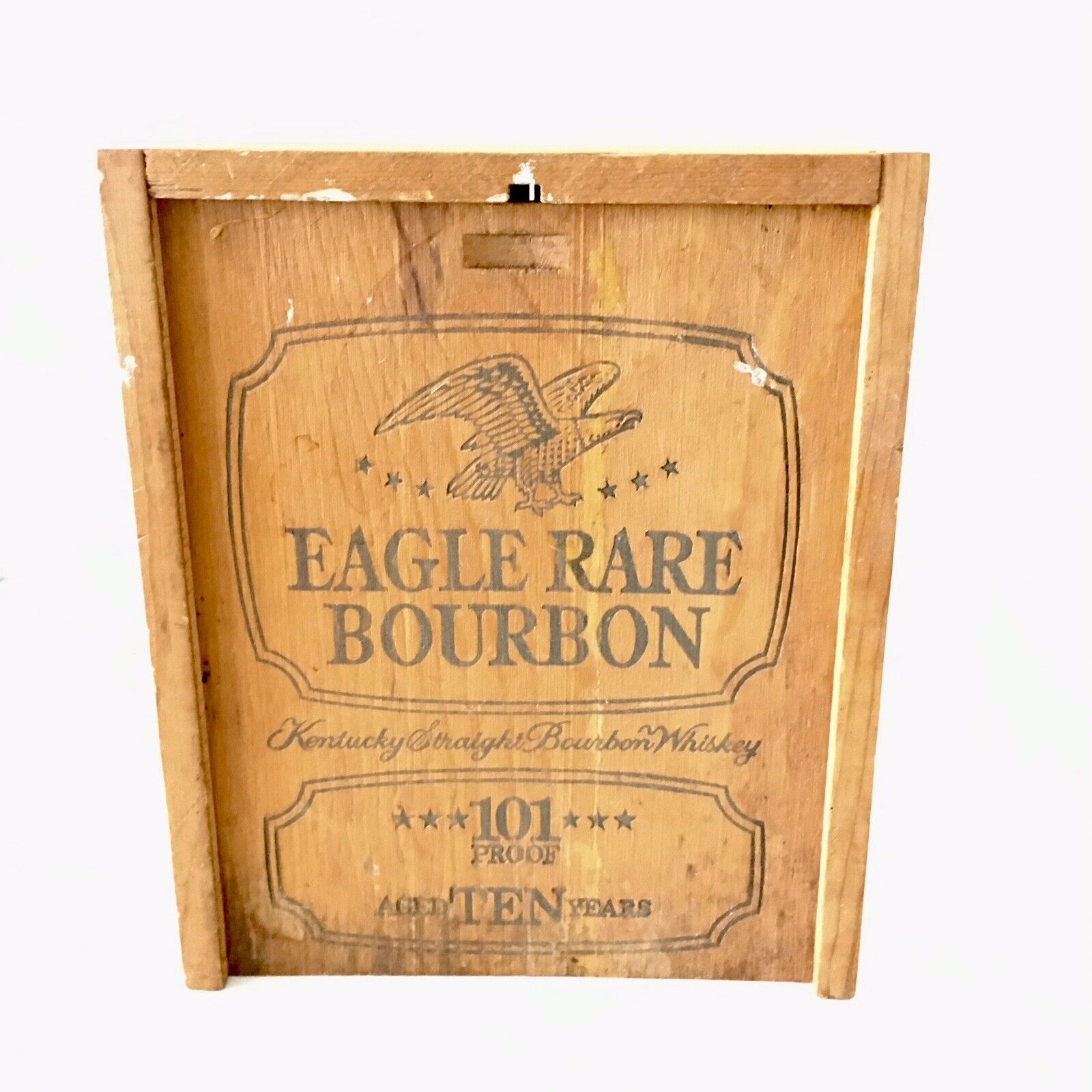 VINTAGE Eagle Rare Kentucky Straight Bourbon Whiskey 101 Proof. Empty Wooden Box