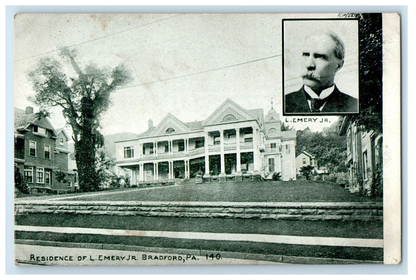 Residence Of L. Emery Jr. Bradford Pennsylvania PA Unposted Antique Postcard