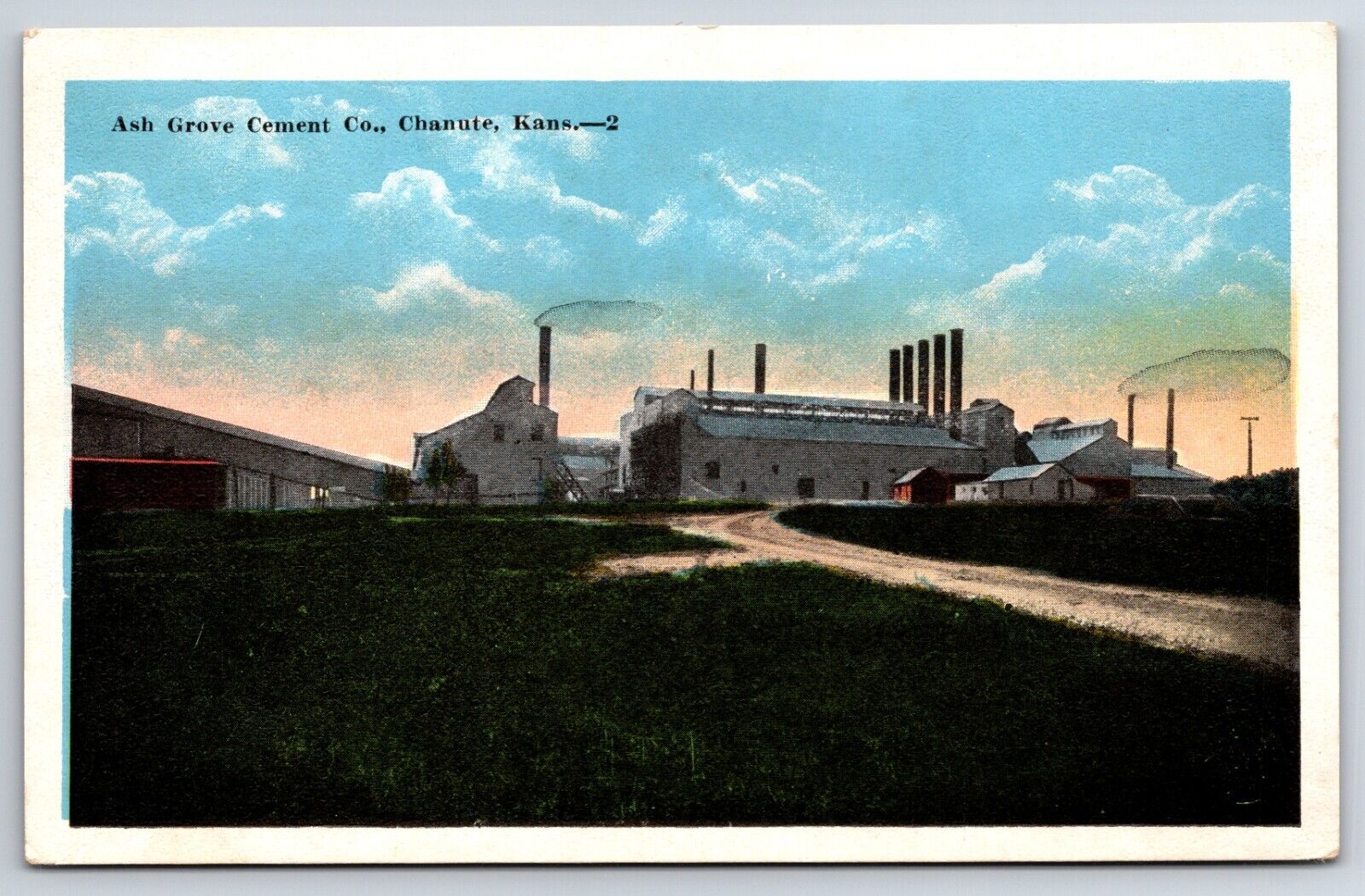 Ash Grove Cement Company Chanute Kansas KS Vintage EC KROPP Postcard