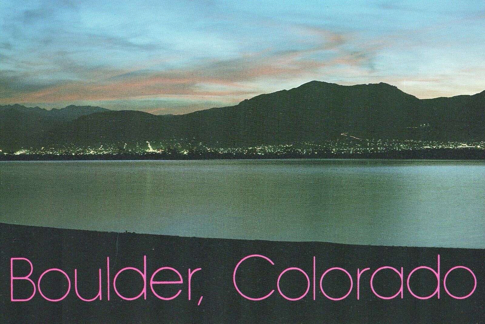 Sunset Boulder Colorado Rocky Mountains Chrome 4x6 UNP Postcard