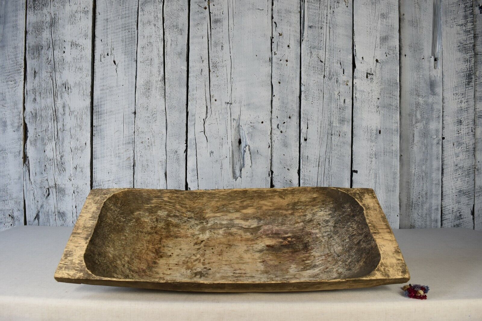 Antique Wooden Dough Bowl / Vintage Wooden Bowl / Wooden Trencher / Rustic Decor
