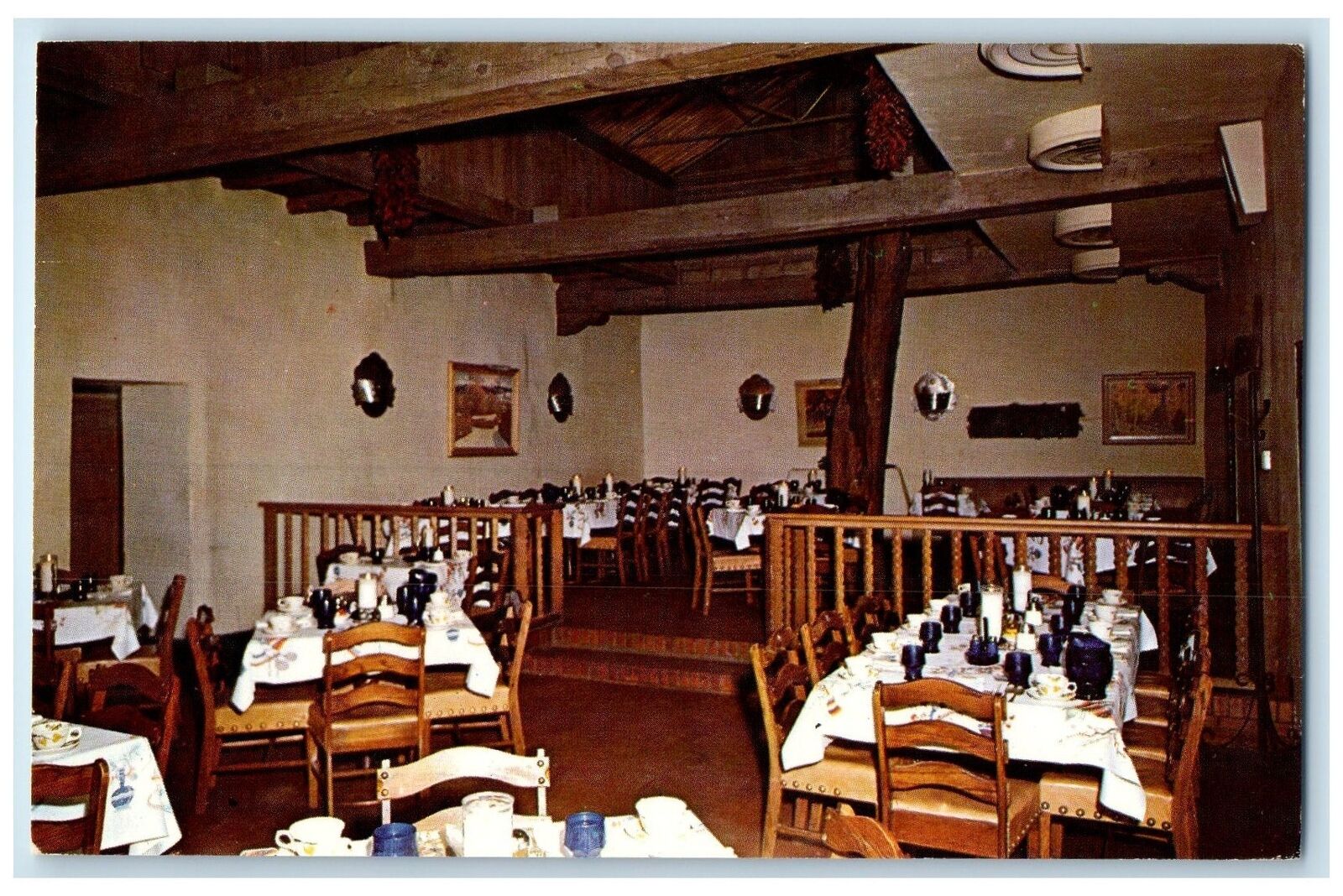c1950\'s La Placita Dining Rooms Interior View Albuquerque New Mexico NM Postcard