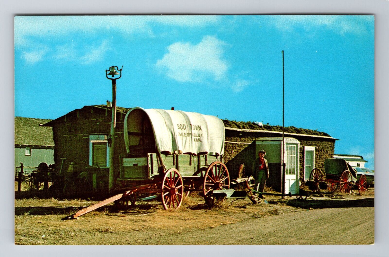 Colby KS-Kansas, Sod Town, Antique, Vintage Souvenir Postcard