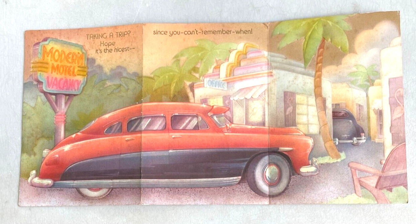 1948-1949 Hudson Motel Card 14 Inches Wide 1950 1951 1952 1953 1954 Buick 1941