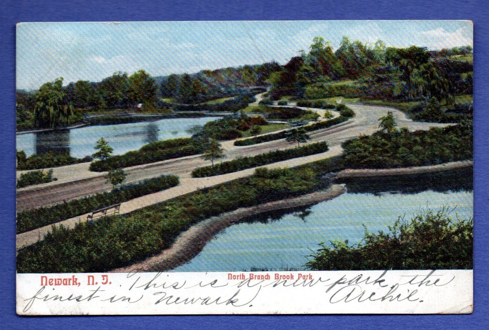 North Branch, Brook Park, Newark, New Jersey 1906 Postcard