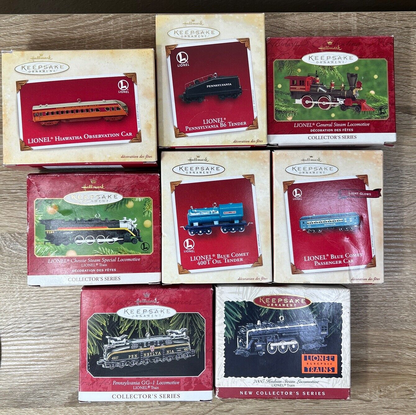 Lot of 8 Lionel Train Hallmark Ornaments Collector Series Locomotive Rare VHTF