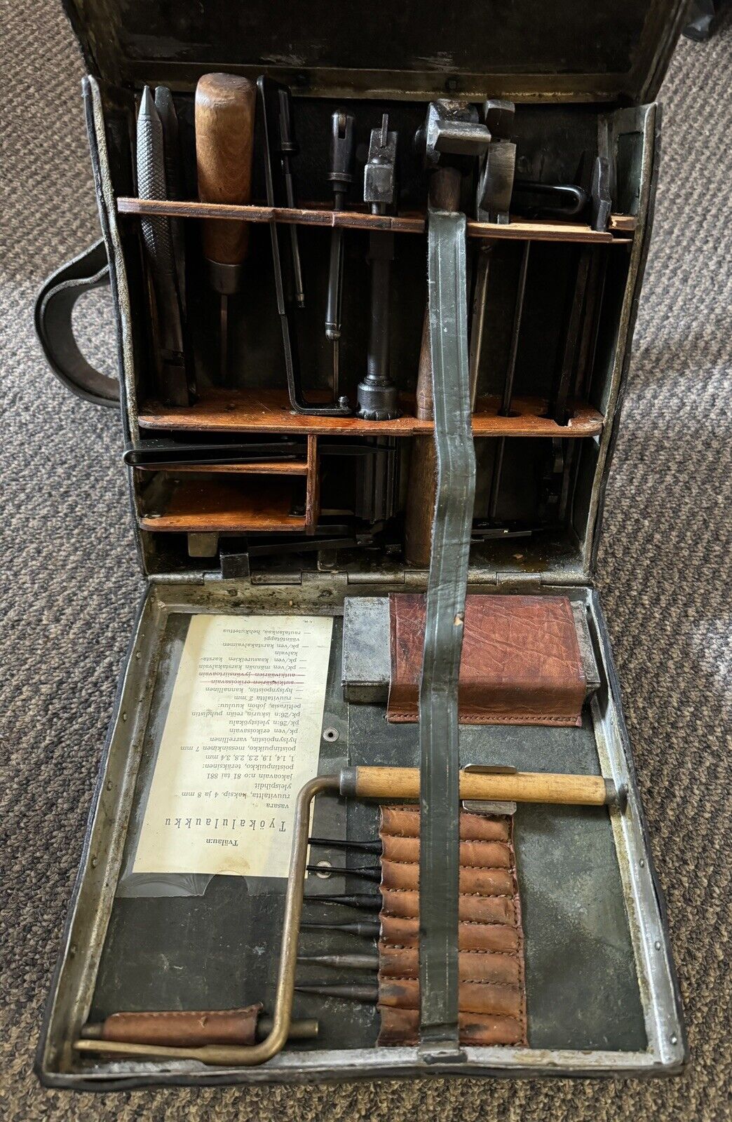 WWII Finnish Army Armorer's Toolkit 99% Complete Most Tools SA marked.
