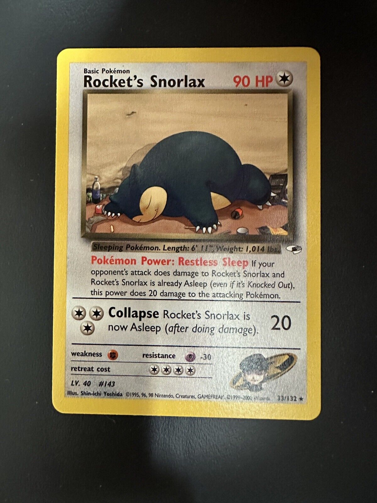 Rocket\'s Snorlax 33-132 Gym Heroes Unlimited Pokemon Card