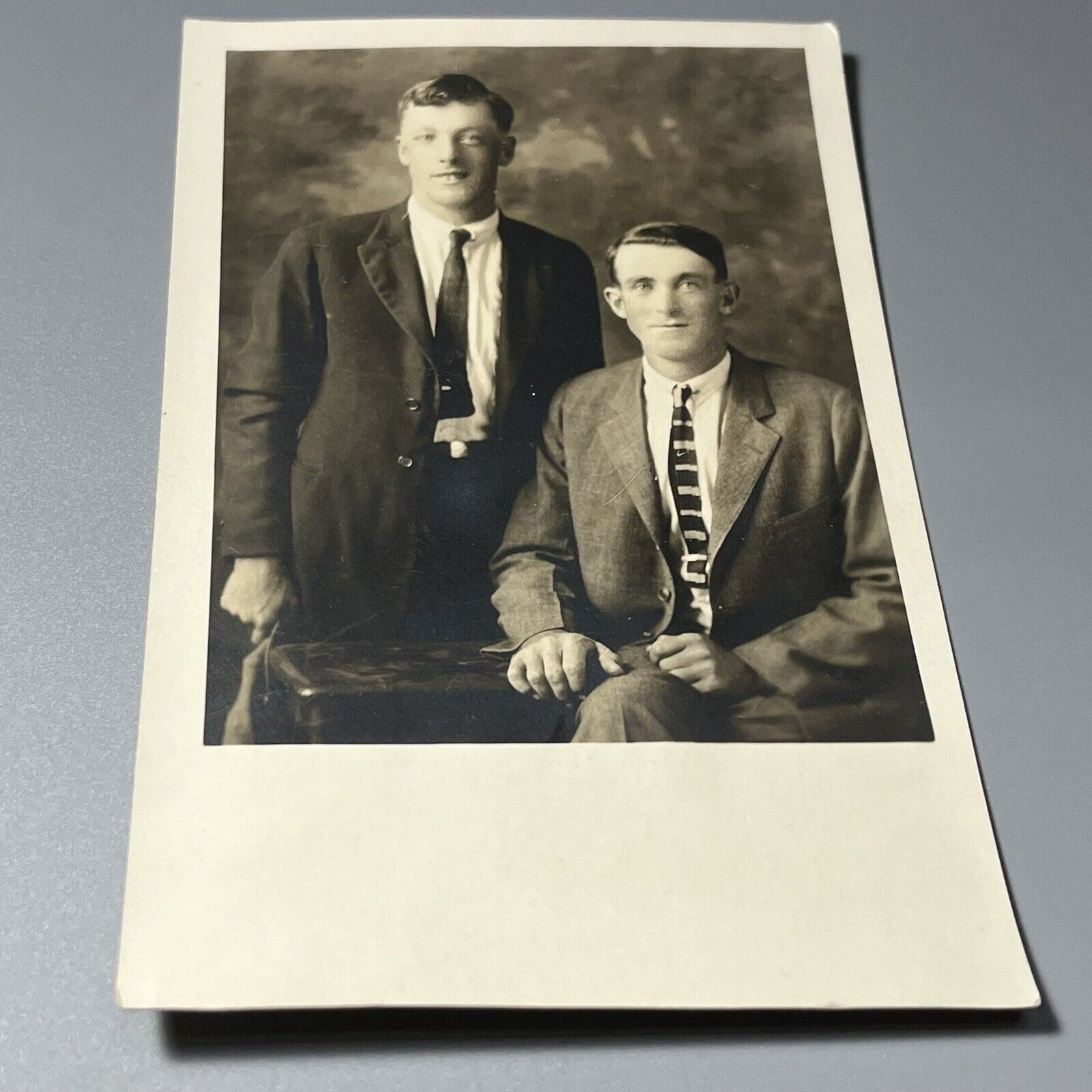 RPPC Postcard AKO Two Dapper Men Sitting Affectionate Interest 1918-930