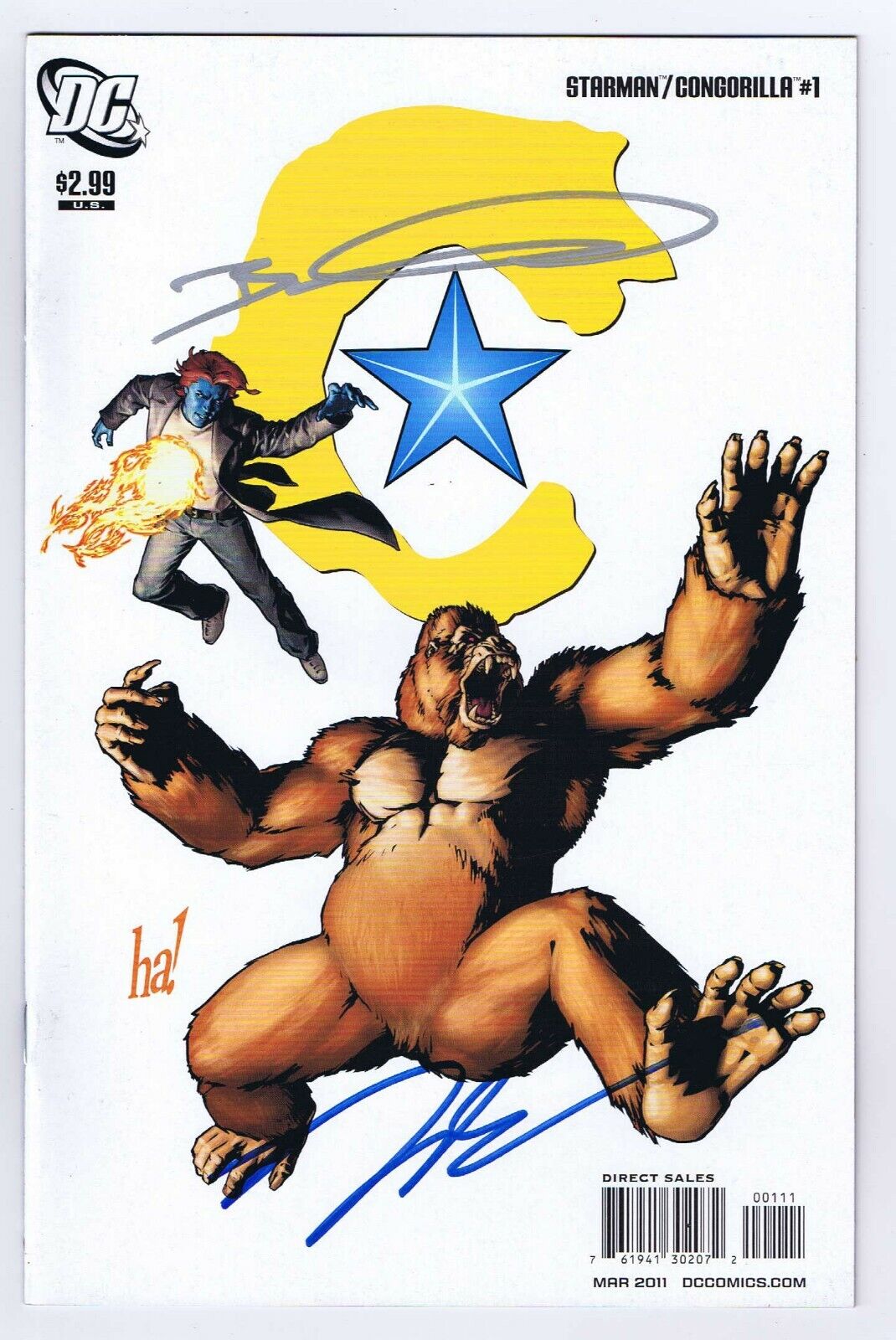 Starman Congorilla #1 NM- Signed w/COA Brett Booth/Norm Rapmund 2011 DC Comics