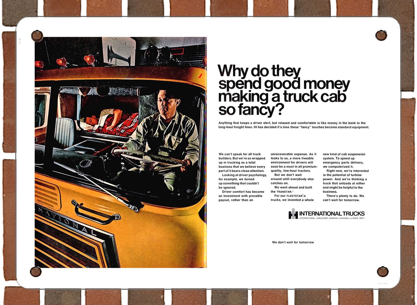METAL SIGN - 1969 International Trucks - 10x14 Inches