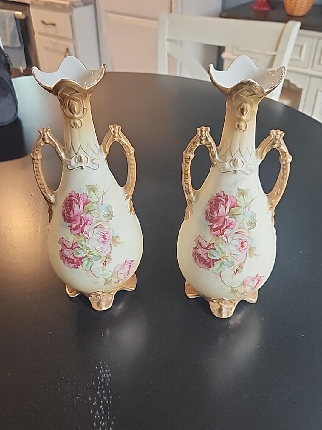 Antique Art Nouveau Austrian Vase Royal Teplitz Porcelain 11 1/2” tall