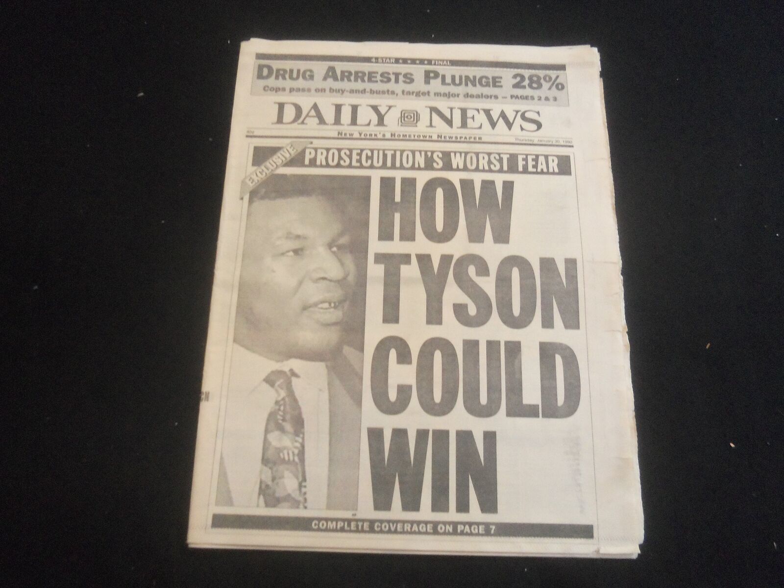 1992 JAN 30 NEW YORK DAILY NEWS NEWSPAPER - HOW MIKE TYSON COULD WIN - NP 5885
