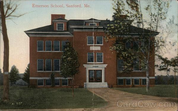 1916 Sanford,ME Emerson School York County Maine Mason Bros. & Co. Postcard