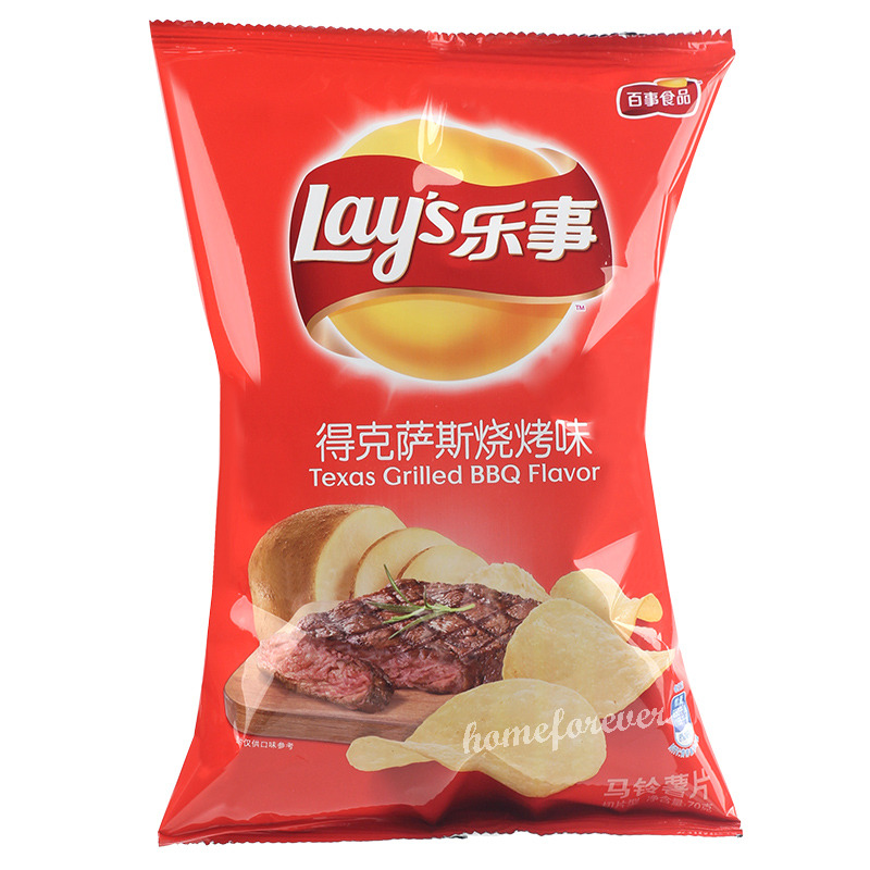 [Texas Gilled BBQ Flavor] Lay\'s Potato Chips Leshi Snack Food 70g 乐事薯片 得克萨斯烧烤味