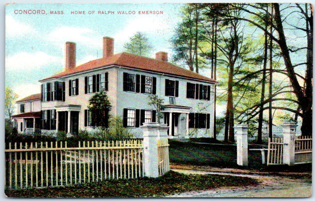 Postcard - Home Of Ralph Waldo Emerson - Concord, Massachusetts