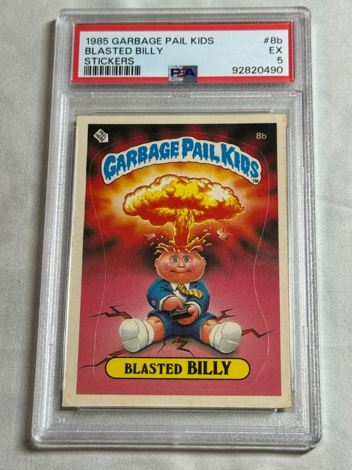 1985 Garbage Pail Kids GPK Stickers Blasted Billy #8b PSA 5