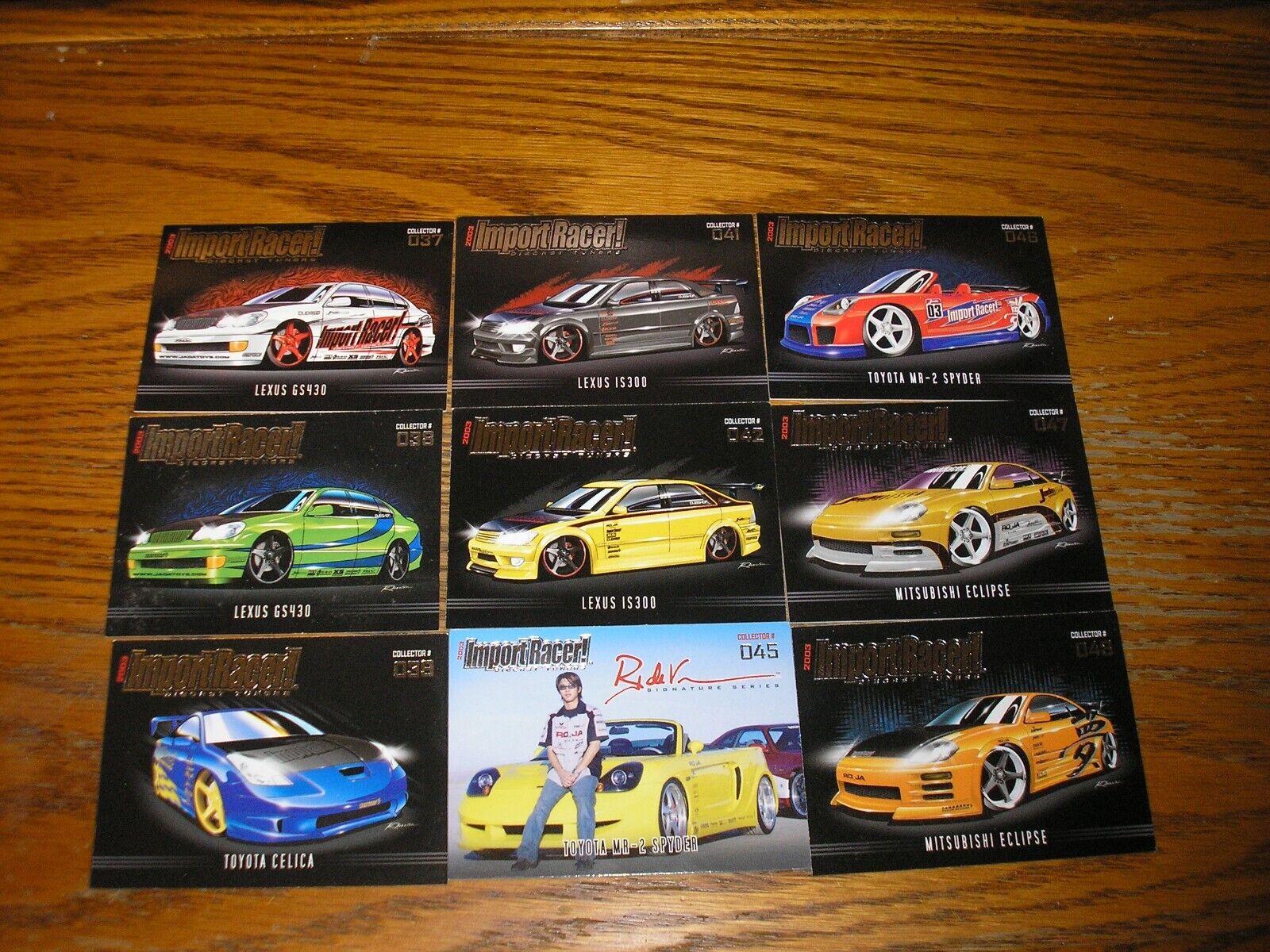 Nice Jada Toys Lot of 9 Wave 4 2003 Import Racer Collector Cards 