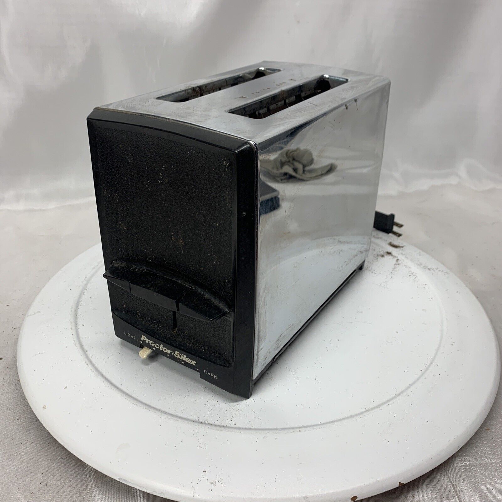 Vintage PROCTOR-SILEX Toaster 2 Slice T620B Chrome Black USA Darkness Settings